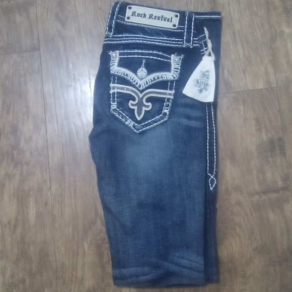 Rock Revival Women's Jeans 26 Bootcut Maria Embellished Shimmer NWOT - Picture 6 of 13